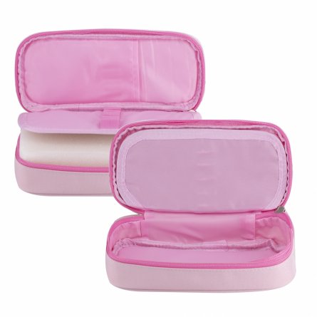 Пенал - косметичка Alingar, ПВХ/ткань, молния, 1 откидная планка, 210 х 90 х 45 мм, "Happy Day" девочка, микс (розовый, фиолет, св-роз), европодвес фото 6