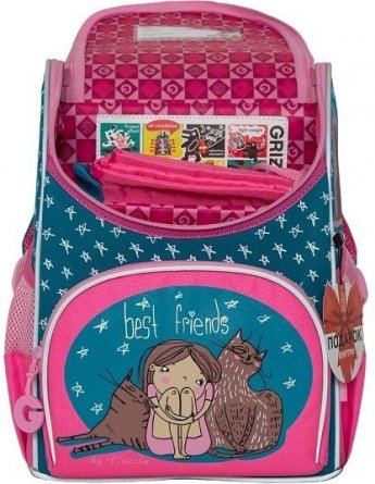 Рюкзак Grizzly школьный, с мешком (/1 изумрудный-жимолость) фото 3