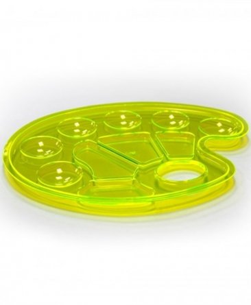 Палитра Стамм NEON Cristal,l полуовальная, пластиковая, желтая, 6 ячеек фото 1