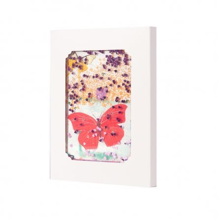 Подарочный блокнот в футляре А5, 7БЦ, Alingar, обложка-чехол жидкость с блестками, 72 л., линия, "Бабочки" фото 3