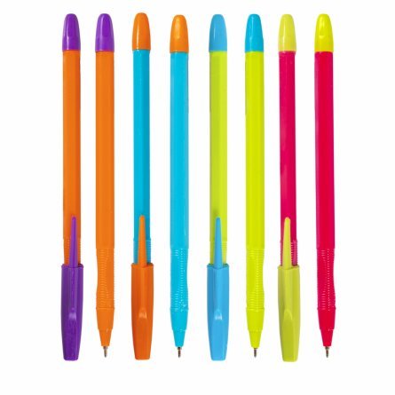 Ручка шариковая Alingar, 0,7 мм, синяя, игольчатый наконечник, грипп, шестигранный цветной пластиковый корпус, картонная упаковка фото 2