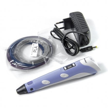 Ручка 3D Myriwell RP100B, пластик ABS/PLA - 3 цвета, фиолетовая, картонная упаковка фото 3