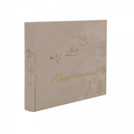 Фотоальбом, Alingar, 21,5 х 22,5 х 5 см, "Happy memories", 50 листов, бежевый, для 200 фото формата 10х15 см, текстура бархат, картонная коробка фото 1
