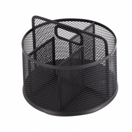 Подставка-органайзер д/канцтоваров, Alingar, металлическая,  16,7 см * 17 см*14,5 см, 5 отделени, черный, вращается фото 2