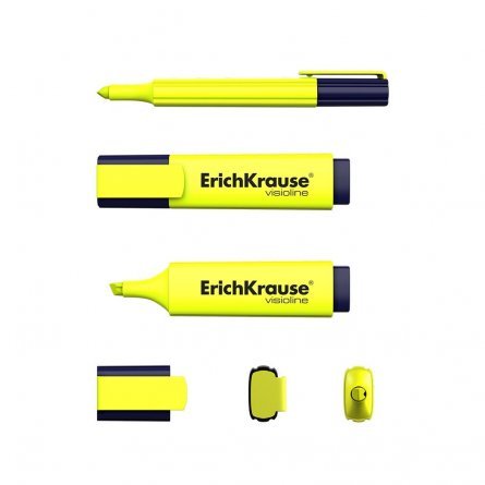 Текстовыделитель, жёлтый, Erich Krause, "Visioline V-20 Neon", скошенный, 0.6-5.2 мм фото 3