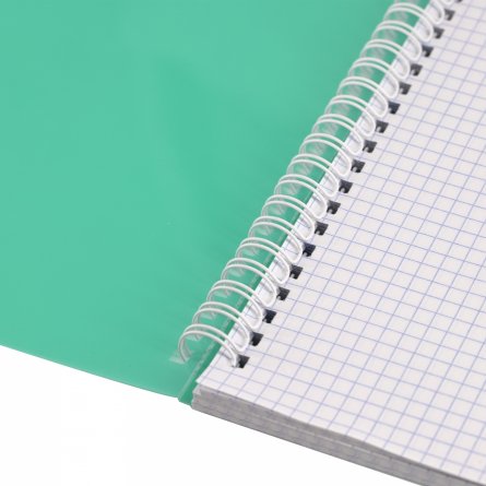 Тетрадь 96л., А4, клетка, Alingar, гребень, блок офсет, цветной пластик, "Бирюзовый" фото 4