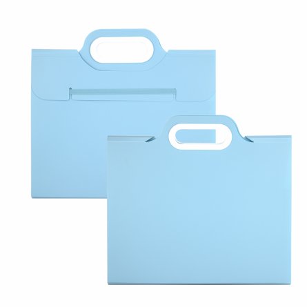 Папка-картотека Alingar, 332х302 мм, на резинке, прорезная ручка, пластик, 700 мкм, 11 отделений, голубой фото 1