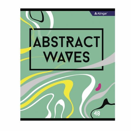 Тетрадь 48л., А5, линия, Alingar "Abstract waves", скрепка, мелованный картон (стандарт), блок офсет, 4 дизайна в пленке т/у фото 8