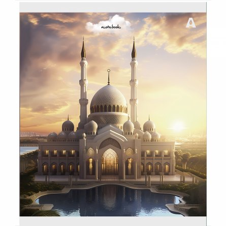 Тетрадь 36 л., А5, клетка, Alingar "Мечети", скрепка, офсет, мелованная бумага, 5 дизайнов в пленке т/у фото 3