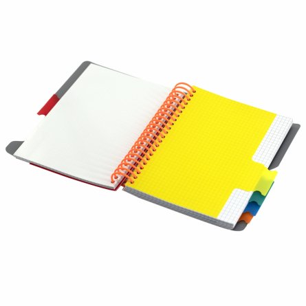 Тетрадь 200л., А4, клетка, Alingar "Завитки", гребень, пластиковая обложка, с разделителями, Чёрный фото 2