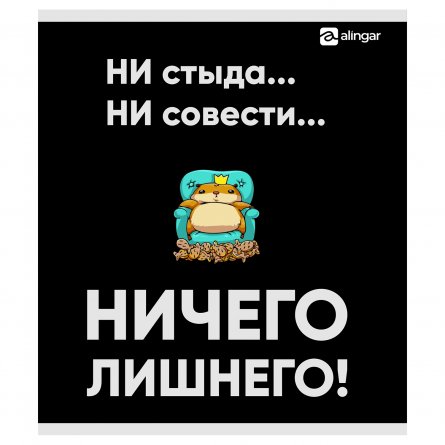 Тетрадь 48л, А5, клетка, Alingar, "Настроение: Хомяк ", скрепка, мелованный картон, выб УФ лак,  блок офсет, 5 дизайнов в пленке т/у фото 4