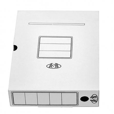 Короб архивный для документов,  А4, 75мм, 3-х слойный микрогофрокартон, белый фото 1