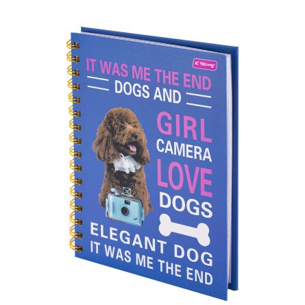 Записная книжка, А5, Yalong, гребень, матовая ламинация, клетка, 100 л., "Моя собака", ассорти фото 4