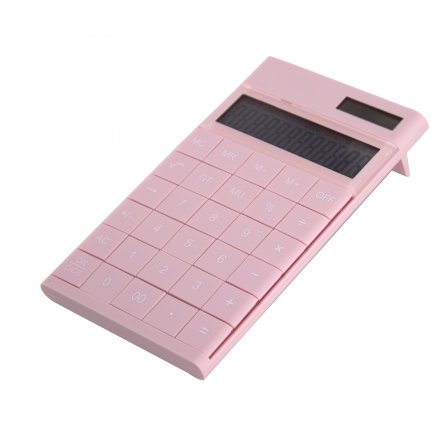 Калькулятор Alingar 12 разрядов, 172*100*18 мм, двойное питание, розовый, выдвижная подставка, батарея в комплекте фото 2