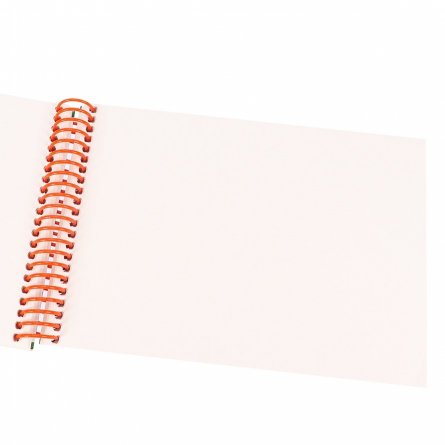 Скетчбук А5 64л., "Orange Fresh", 100 г/м2, Миленд, спираль сверху,матовая ламинация выб. лак, жёсткая подложка, белый офсет фото 2