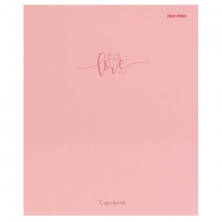 Тетрадь 80л., клетка, Проф-Пресс "Любовь на розовом-1", кольца, ламинированный картон фото 1