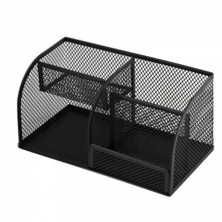 Подставка-органайзер д/канцтоваров, Alingar, металлическая, 20,7 см * 10,5 см*10,6 см, 4 отделения, черный фото 3