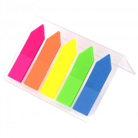 Флажки-закладки с клеевым краем, Alingar, "Стрелки", неон, 5 цв по 20 л, 12 мм*45 мм, европодвес. фото 3