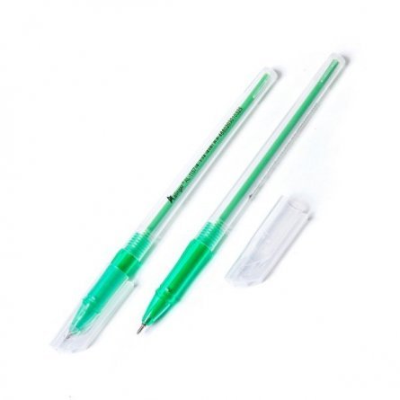Ручка шариковая на масляной основе Alingar "Classy", 1 мм, зеленая, игольчатый наконечник, круглый, прозрачный, тонированный корпус, картон. упак. фото 1