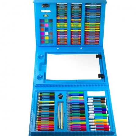 Набор для творчества (рисования) Alingar, 176 предметов, в пластиковом чемоданчике с ручкой, "Blue" фото 5