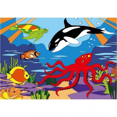 Картина по номерам Рыжий кот, 25х30 см, с акриловыми красками, холст, "Морские обитатели" фото 1