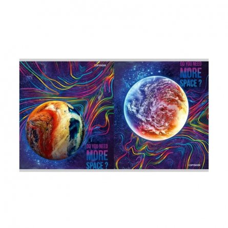Тетрадь 48л., клетка, Проф-Пресс "Бескрайний космос-2", цветная спираль, мелованный картон, твин лак, холодная фольга фото 1