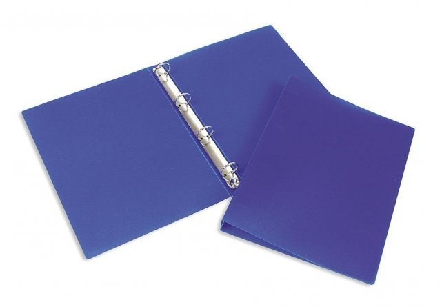 Папка на 4-х кольцах Канцфайл А4, 25 мм, пластик, синяя фото 1