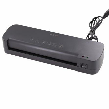 Ламинатор для дома и офиса А4 Alingar, черный, толщина пленки 70-125 мкм, скорость 260 мм/мин, свет. индикация, разогрев 3-4 мин, 3 шт пленки в наборе фото 2