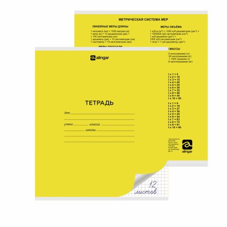 Тетрадь 12л., клетка, Alingar, скрепка, блок офсет, 100% белизна, мелованный картон (стандарт), "Mix Bright", 5 дизайнов в пленке т/у фото 3
