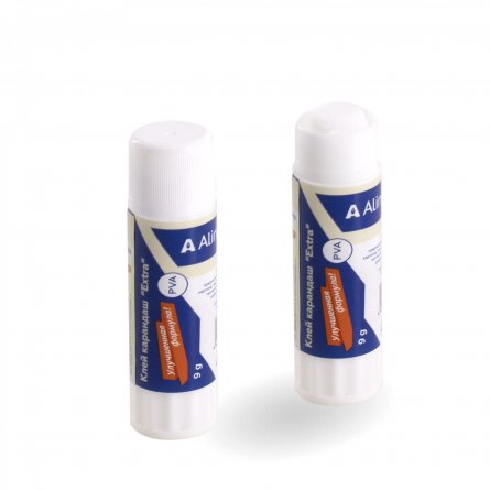 Клей-карандаш Alingar, 9 гр, "Extra", на основе PVA, пластиковый тюбик, 24 шт/уп, картонный шоу-бокс фото 1