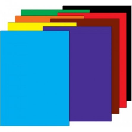 Картон цветной мелов, глянцевый, импорт, двусторонний,8л 8ц, ф.280*200, обложка мелов. картон фото 1