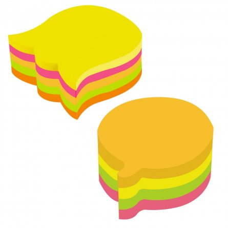 Блок для записей с клеевым краем, Alingar, 5 цв. 300л., в пленке т/у, "Фигурное ассорти" фото 2