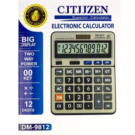 Калькулятор Alingar 14 разрядов, двойное питание, черный/золото, батарея в комплекте, "CT-140N" фото 3