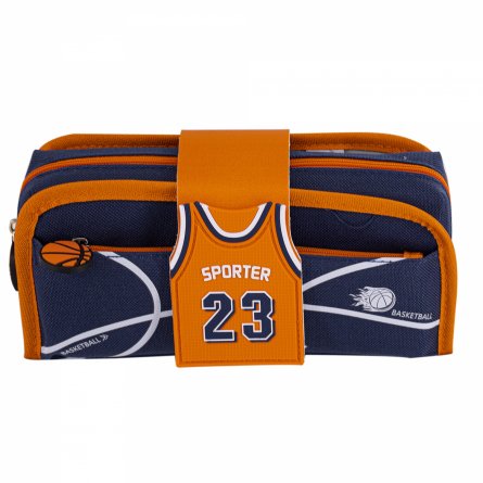 Пенал - косметичка Alingar, ПВХ, молния, боковой карман, съёмная косметичка, липучка,195 х 80 мм, "Sporter 23", микс (син/оранж, фиол/желт, черн/крас) фото 3