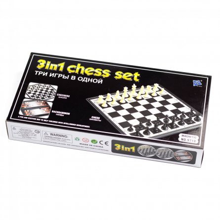 Набор 3 в 1, " Шахматы, шашки, нарды", пластиковый, 33*17*4,5 см фото 5