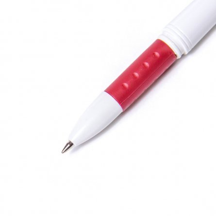 Ручка гелевая Alingar, "Sample", 0,55 мм, красная, резиновый грип, круглый, белый, пластиковый корпус, в уп. 12 шт., картонная упаковка фото 3