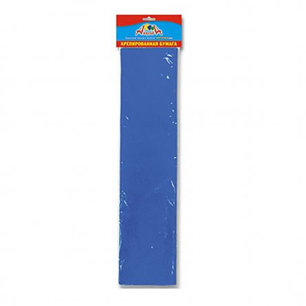Бумага крепированная Апплика, 50х250 см, плотность 28 г/м2, 1 рулон, 1 цвет синий, пакет с европодвесом фото 1