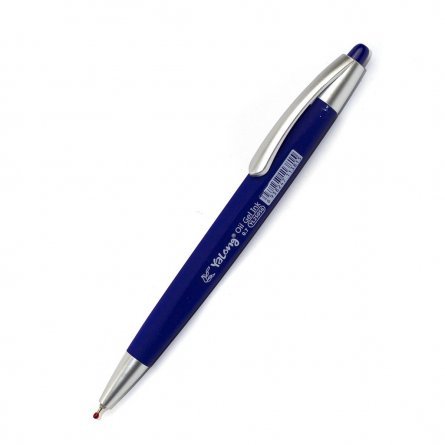 Ручка шариковая на масляной основе Yalong, 0,7 мм, синяя, игольчатый наконечник, автоматическая, цветной soft корпус, картонная упаковка фото 5