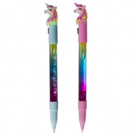 Ручка гелевая Alingar "Единорожка", с подсветкой, 0,5 мм, синяя, игольчатый наконечник, цветной пластиковый корпус фото 3