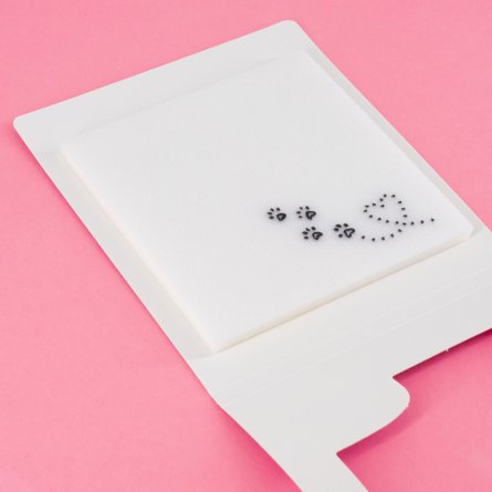 Прозрачные стикеры для заметок с клеевым краем, Alingar, 75 х 75 мм, 50 л., покрытие starlight touch, "Cat's HEART", фиолет, водонепрониц., европодвес фото 3