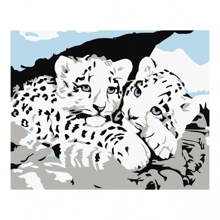 Картина по номерам Рыжий кот, 40х50 см, с акриловыми красками, холст, "Снежные барсы" фото 1