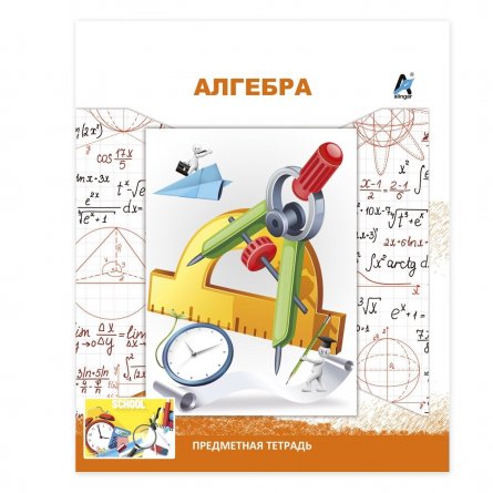 Тетрадь предметная "Алгебра " А5 36л., со справочным материалом, на скрепке, мелованный картон, Alingar фото 1