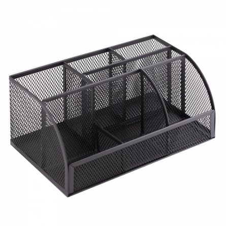 Подставка-органайзер д/канцтоваров, Alingar, металлическая,  22 см * 10 см*14 см, черная, 7 отделений фото 3