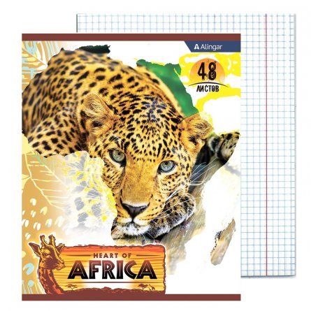 Тетрадь 48л., А5, клетка, Alingar "Heart of Africa", скрепка, мелованный картон фото 4