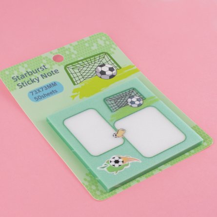 Прозрачные стикеры для заметок с клеевым краем, Alingar, 73 х 73 мм, 50 л., покрытие starlight touch, "Goalkeeper", зеленый, водонепрониц., европодвес фото 3