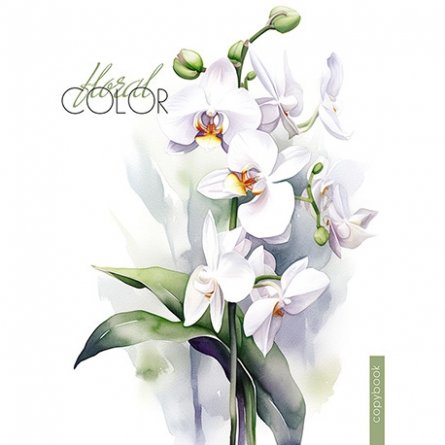 Тетрадь 96л., А5, клетка, Апплика "Белые цветы", скрепка, мелованный картон фото 1