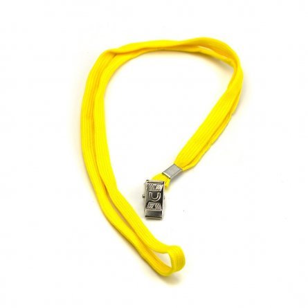 Шнурок для бейджа Alingar, 45 см, металл. клипса, желтый фото 1