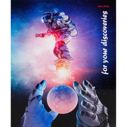 Тетрадь 80л., А5, клетка, Проф-Пресс "Невероятный космос", кольца, ламинированный картон фото 1