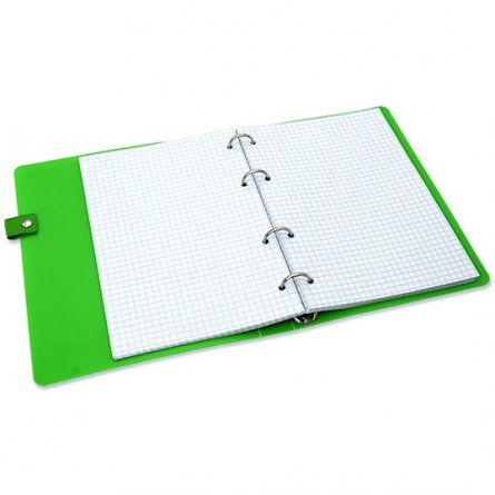 Тетрадь 80л., А5,  клетка, Апплика, кольца, обложка пластик, держат. для ручки,"Зеленый" Неоновый 5 цветов фото 2