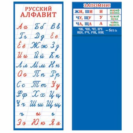Закладка - шпаргалка, Мир открыток, 164х61 мм, "Русский алфавит." фото 1